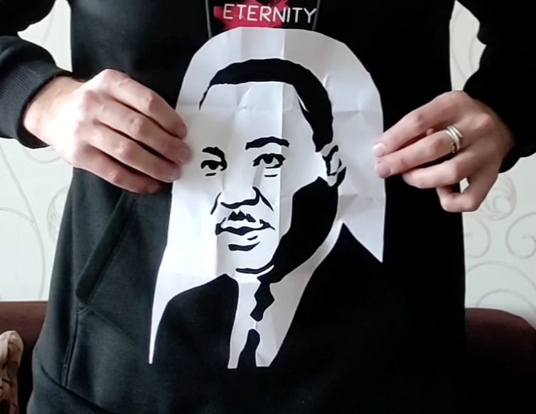 Dr. Martin Luther King Jr Cutout Art With Message